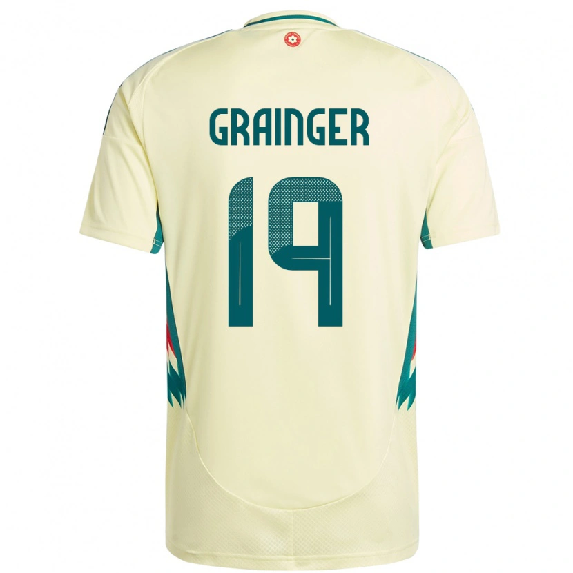 Danxen Damen Wales William Grainger #19 Beige Gelb Auswärtstrikot Trikot 24-26 T-Shirt Schweiz