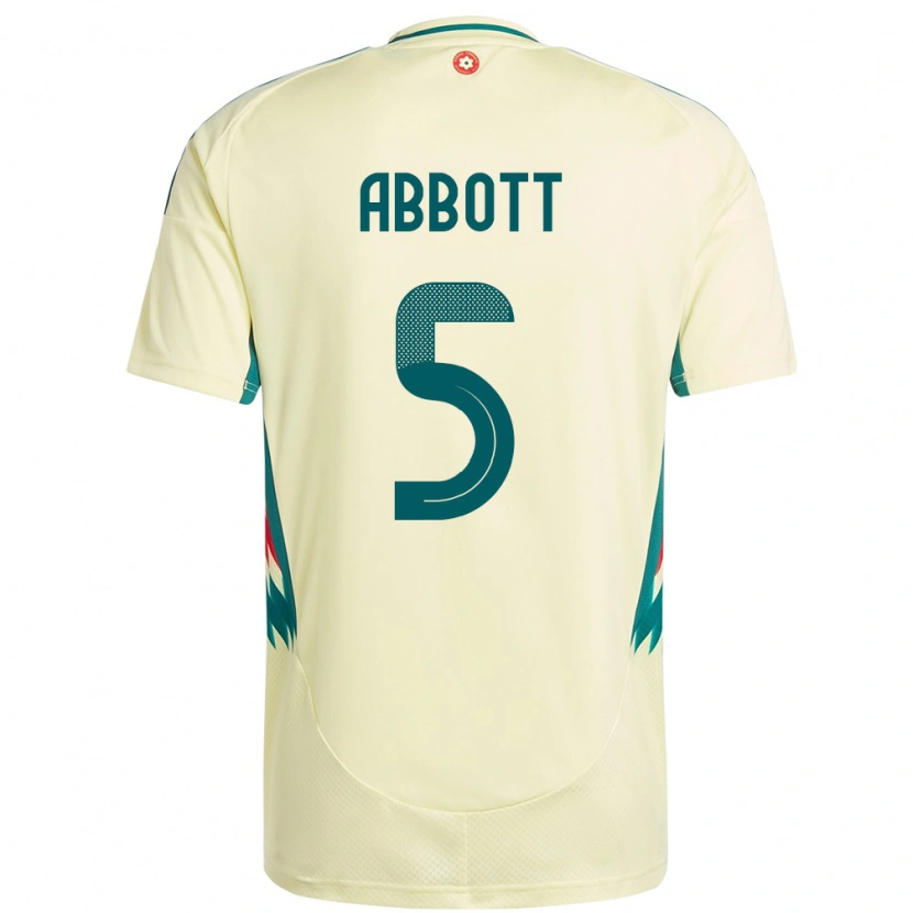 Danxen Damen Wales George Abbott #5 Beige Gelb Auswärtstrikot Trikot 24-26 T-Shirt Schweiz