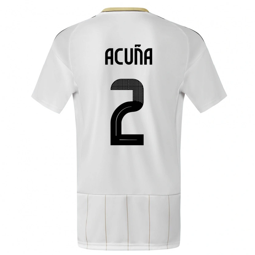 Danxen Damen Costa Rica Sebastián Acuña #2 Weiß Auswärtstrikot Trikot 24-26 T-Shirt Schweiz