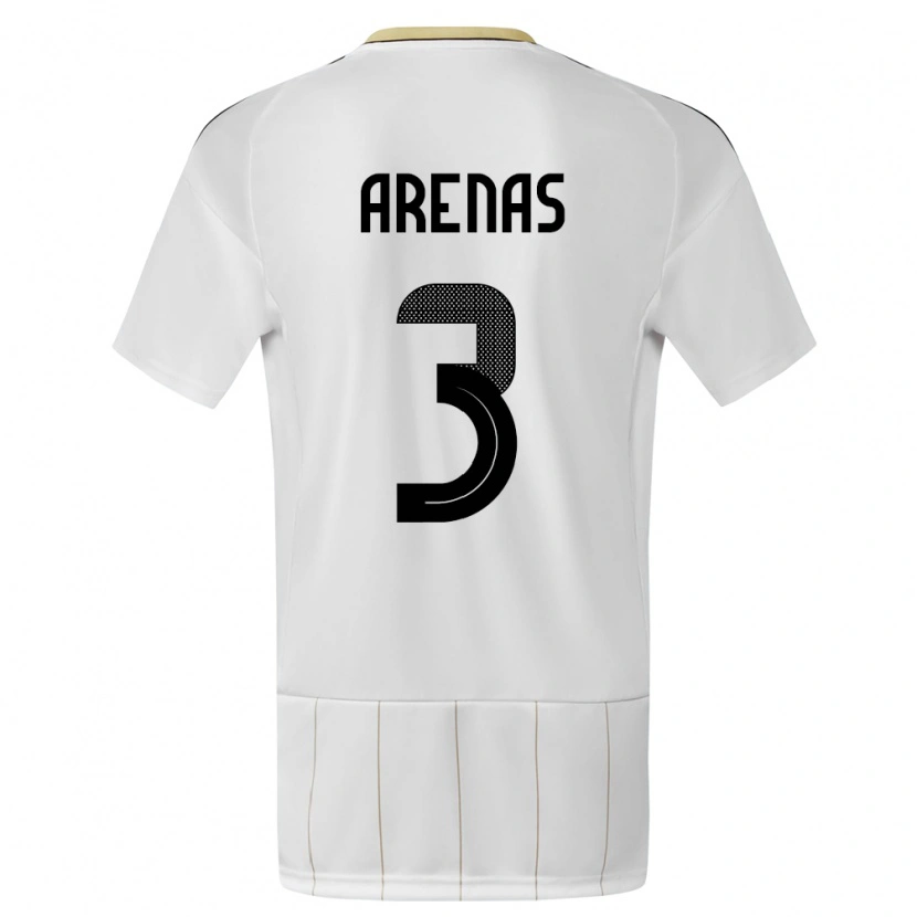 Danxen Damen Costa Rica Alejandro Arenas #3 Weiß Auswärtstrikot Trikot 24-26 T-Shirt Schweiz