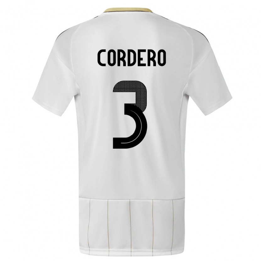 Danxen Damen Costa Rica Thiago Cordero #3 Weiß Auswärtstrikot Trikot 24-26 T-Shirt Schweiz