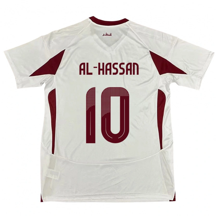 Danxen Damen Katar Ibrahim Al-Hassan #10 Weiß Auswärtstrikot Trikot 24-26 T-Shirt Schweiz