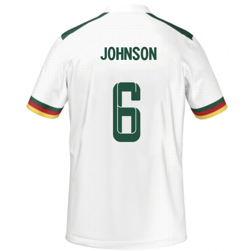 Danxen Damen Kamerun Estelle Johnson #6 Weiß Auswärtstrikot Trikot 24-26 T-Shirt Schweiz