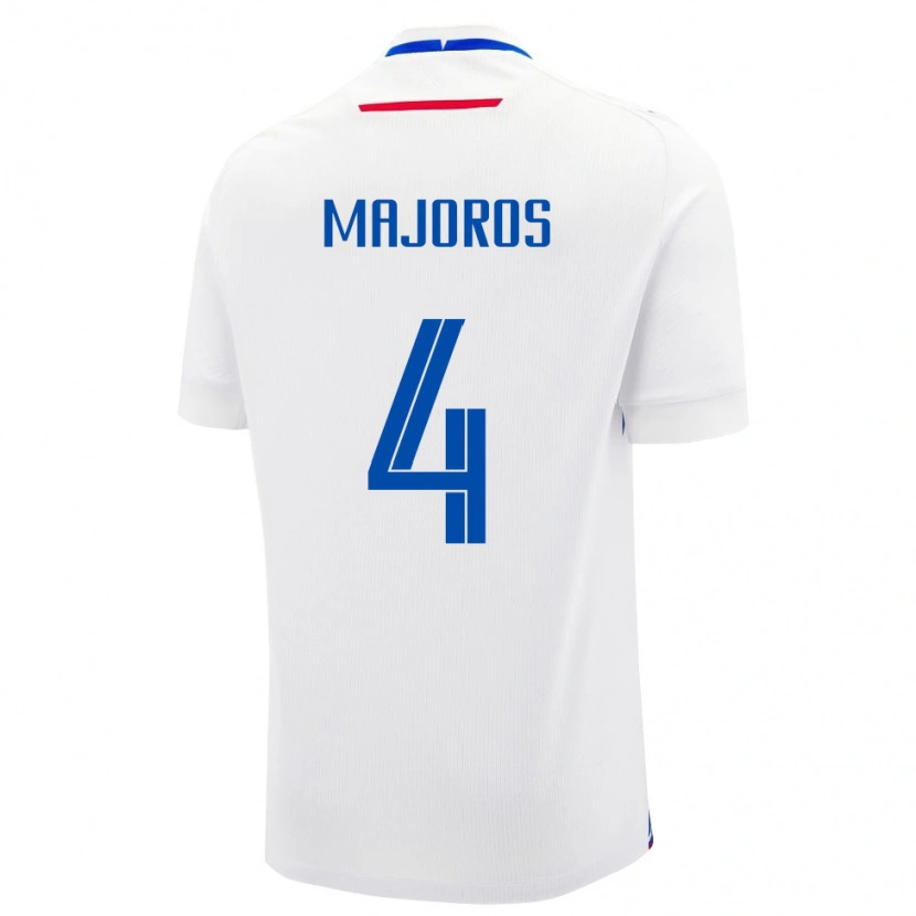 Danxen Damen Slowakei Daniel Majoros #4 Weiß Auswärtstrikot Trikot 24-26 T-Shirt Schweiz