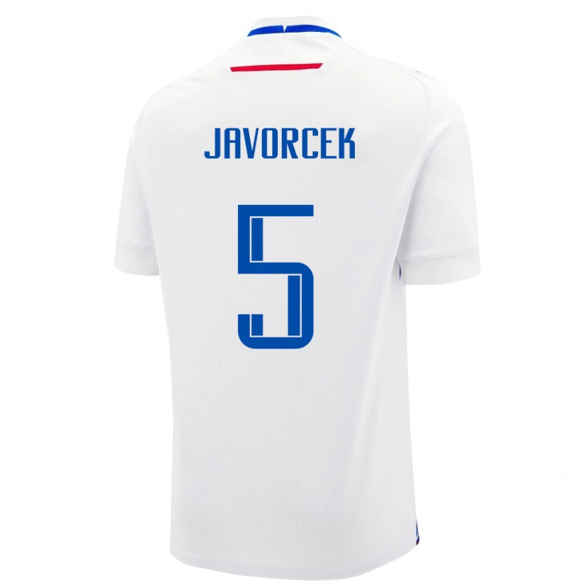 Danxen Damen Slowakei Dominik Javorcek #5 Weiß Auswärtstrikot Trikot 24-26 T-Shirt Schweiz