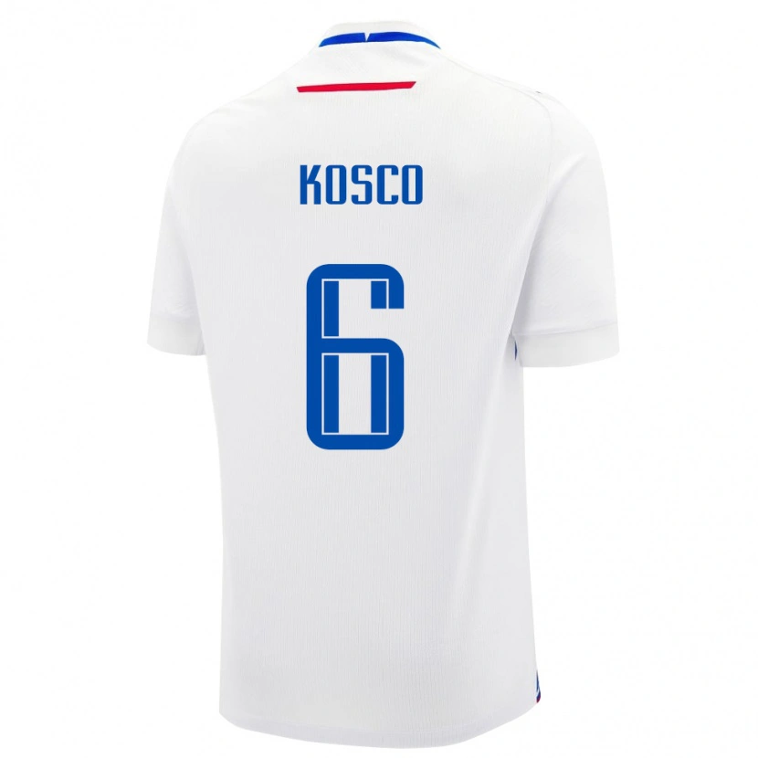 Danxen Damen Slowakei Jakub Kosco #6 Weiß Auswärtstrikot Trikot 24-26 T-Shirt Schweiz