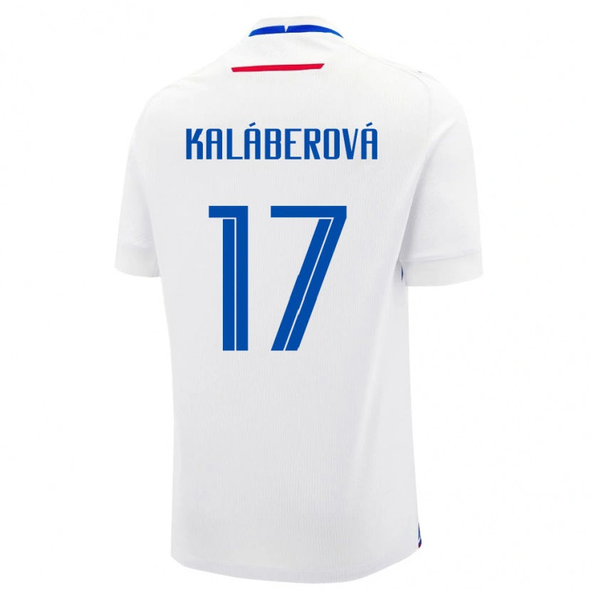Danxen Damen Slowakei Victoria Kaláberová #17 Weiß Auswärtstrikot Trikot 24-26 T-Shirt Schweiz