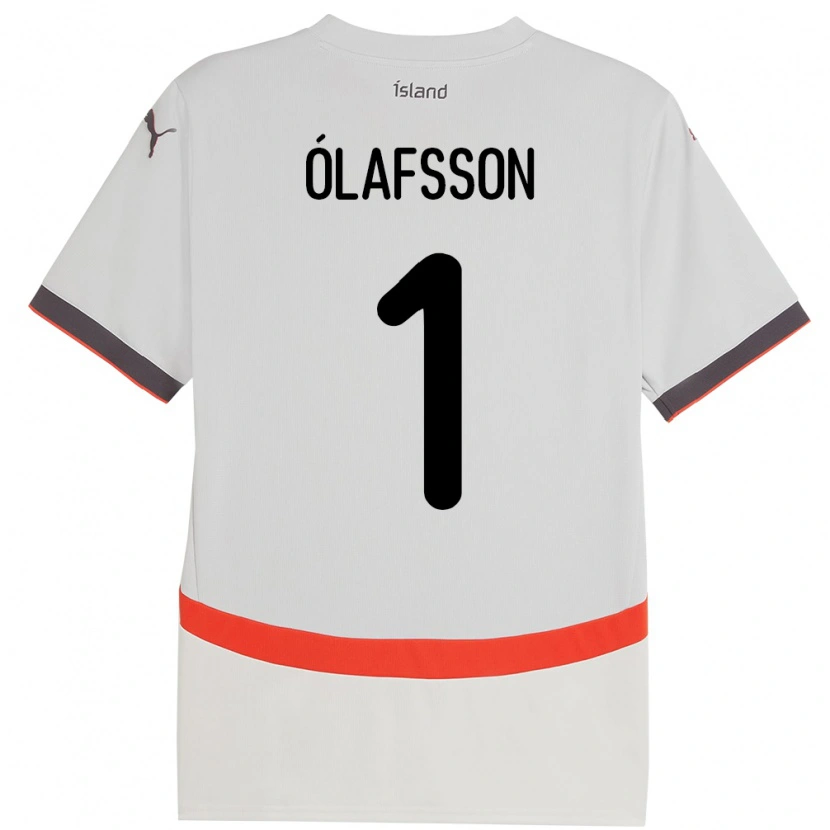 Danxen Damen Island Elías Ólafsson #1 Weiß Auswärtstrikot Trikot 24-26 T-Shirt Schweiz