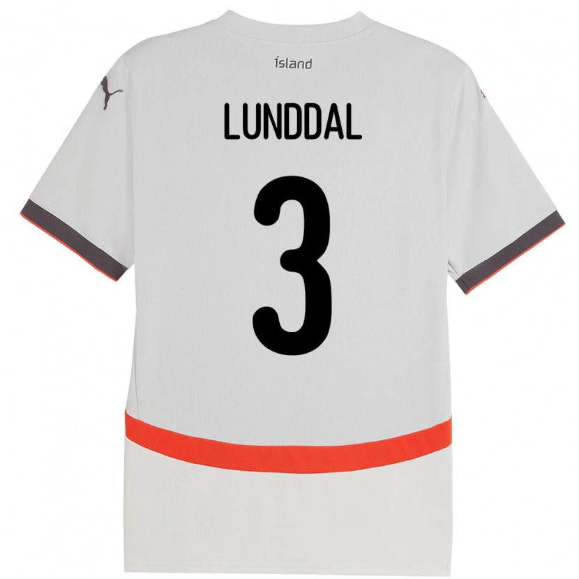 Danxen Damen Island Valgeir Lunddal #3 Weiß Auswärtstrikot Trikot 24-26 T-Shirt Schweiz