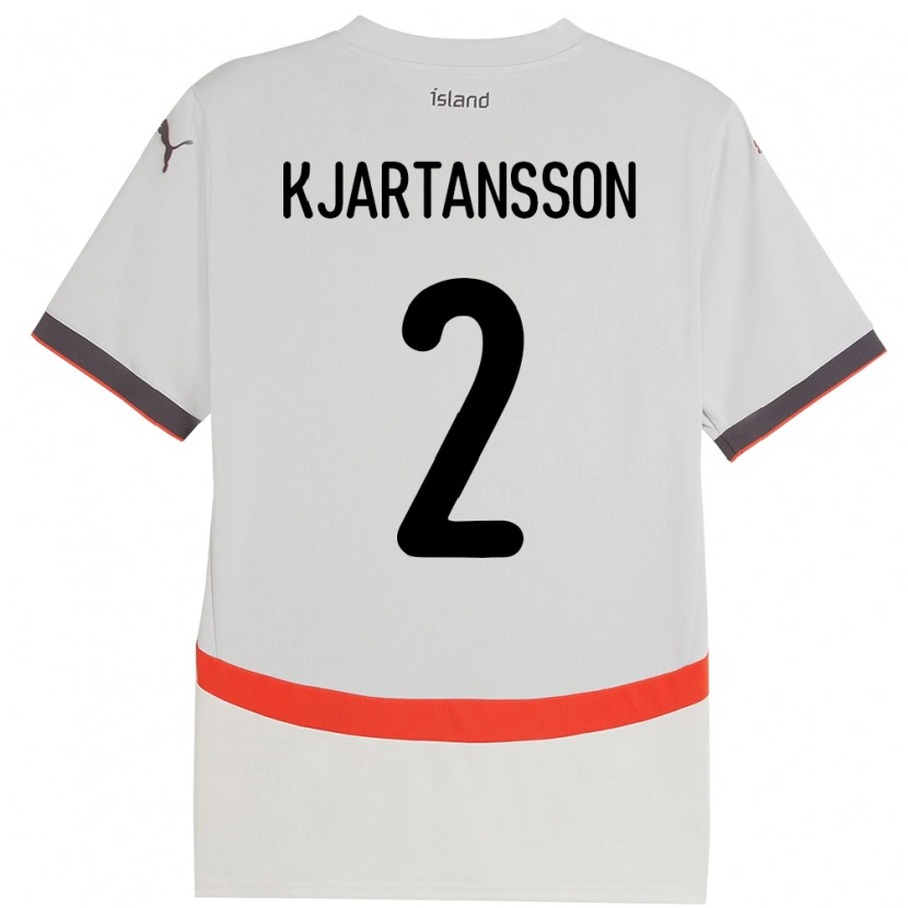 Danxen Damen Island Emil Máni Breiddal Kjartansson #2 Weiß Auswärtstrikot Trikot 24-26 T-Shirt Schweiz