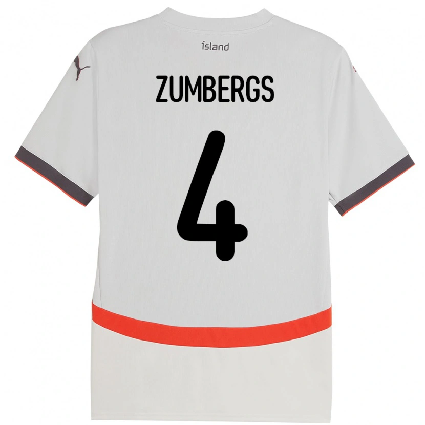 Danxen Damen Island Aron Kristinn Zumbergs #4 Weiß Auswärtstrikot Trikot 24-26 T-Shirt Schweiz