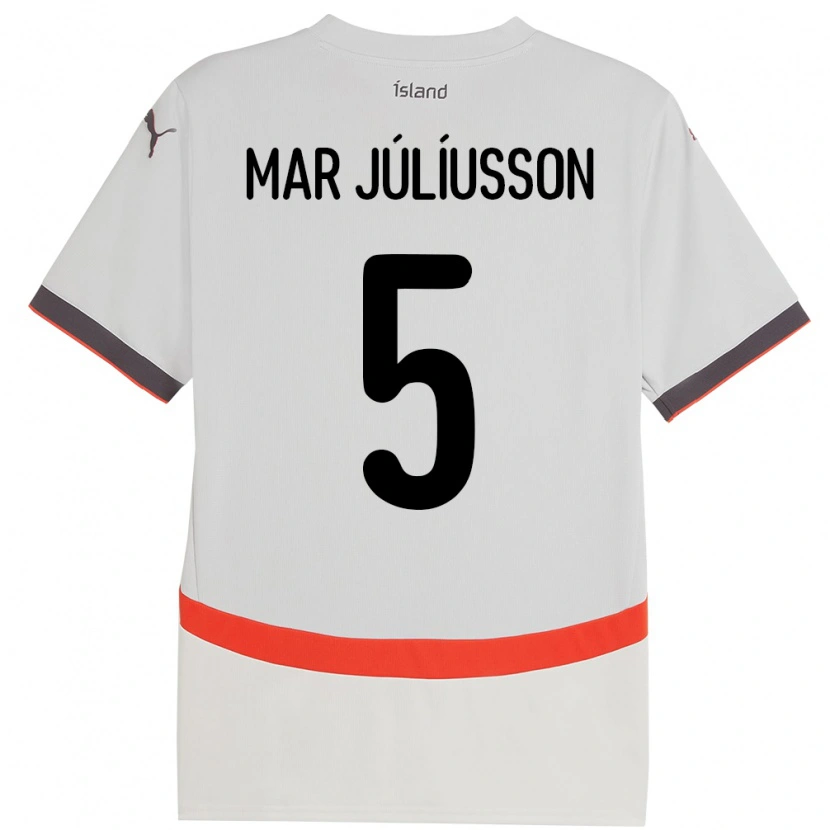 Danxen Damen Island Júlíus Mar Júlíusson #5 Weiß Auswärtstrikot Trikot 24-26 T-Shirt Schweiz