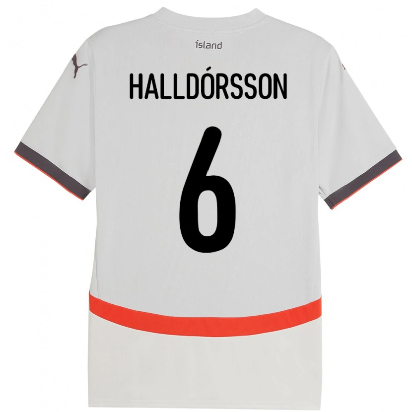 Danxen Damen Island Einar Freyr Halldórsson #6 Weiß Auswärtstrikot Trikot 24-26 T-Shirt Schweiz