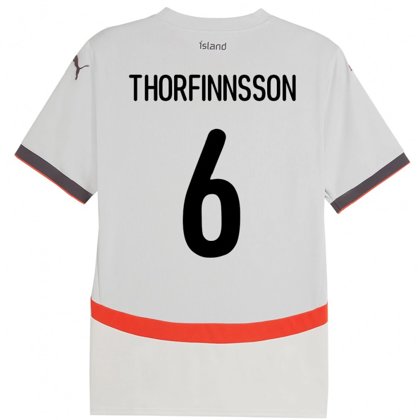 Danxen Damen Island Mikael Máni Thorfinnsson #6 Weiß Auswärtstrikot Trikot 24-26 T-Shirt Schweiz