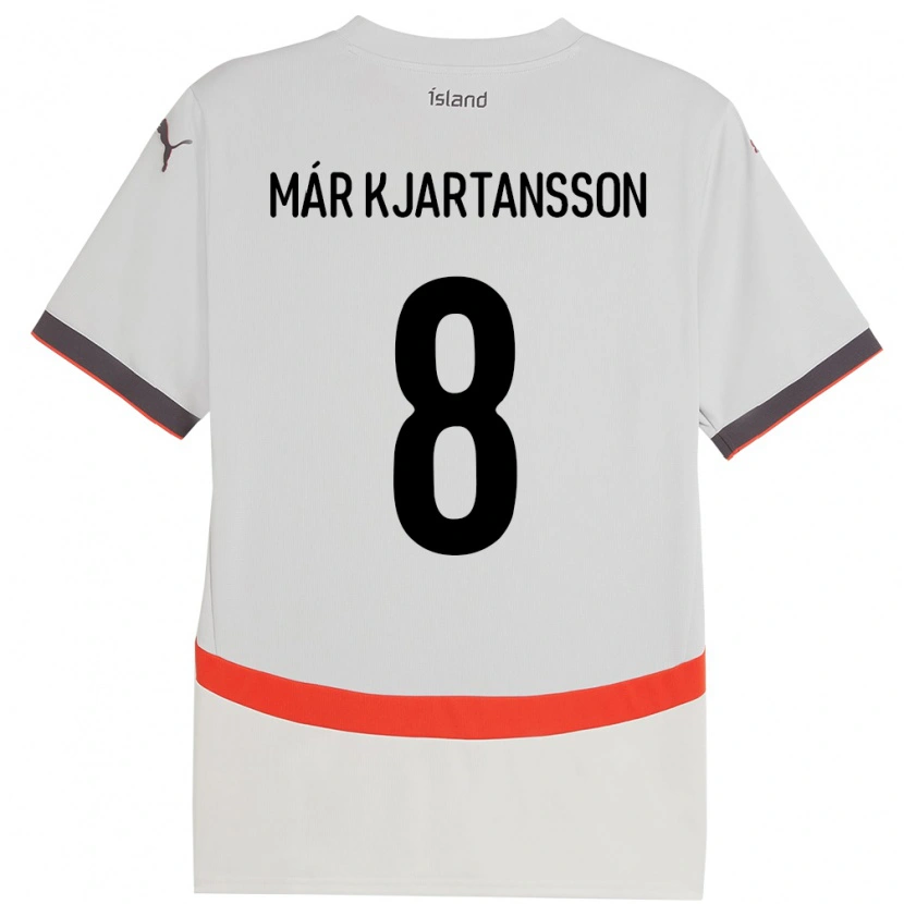 Danxen Damen Island Kjartan Már Kjartansson #8 Weiß Auswärtstrikot Trikot 24-26 T-Shirt Schweiz