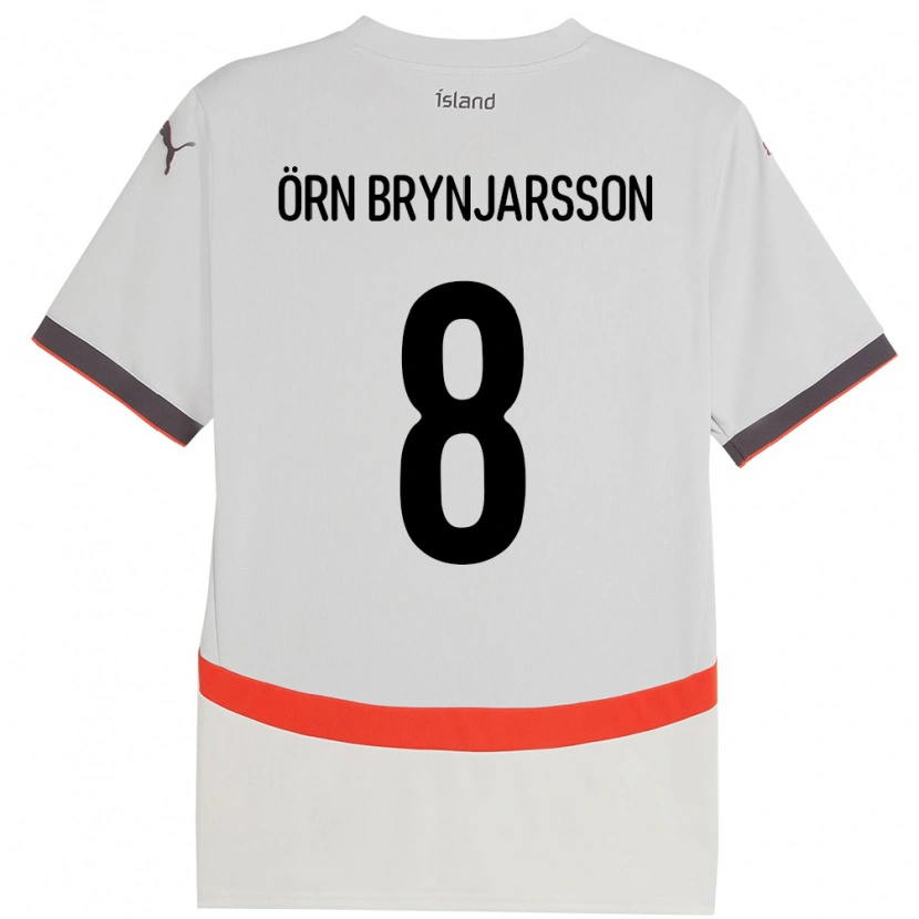 Danxen Damen Island Bjarki Örn Brynjarsson #8 Weiß Auswärtstrikot Trikot 24-26 T-Shirt Schweiz