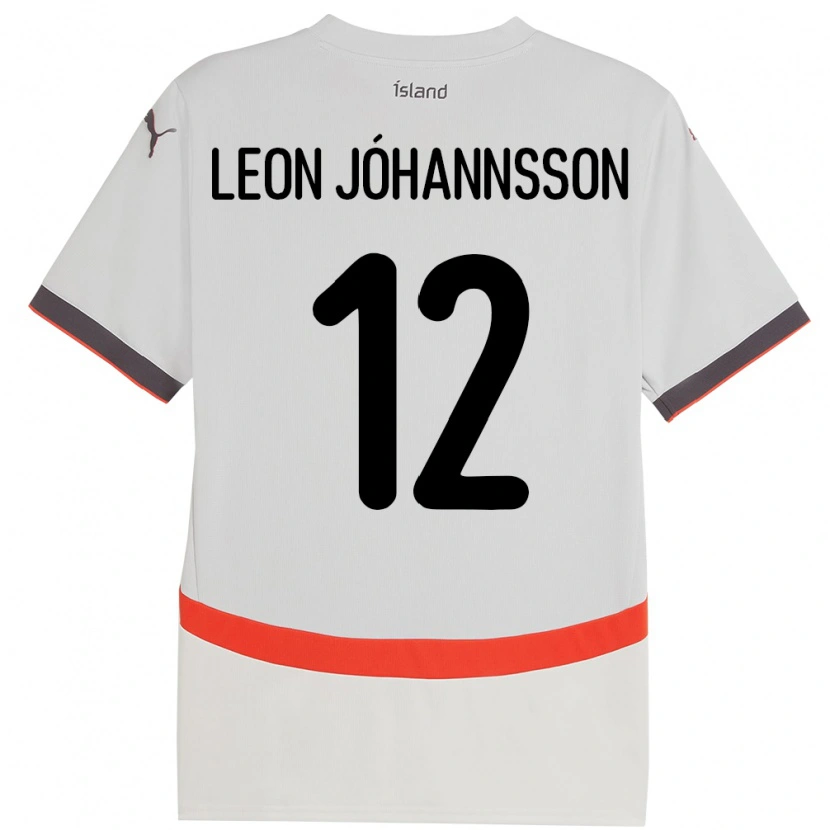 Danxen Damen Island Marten Leon Jóhannsson #12 Weiß Auswärtstrikot Trikot 24-26 T-Shirt Schweiz