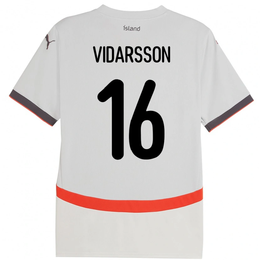 Danxen Damen Island Viktor Vidarsson #16 Weiß Auswärtstrikot Trikot 24-26 T-Shirt Schweiz