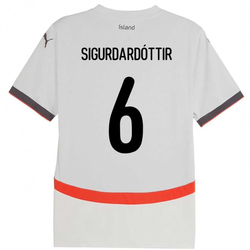 Danxen Damen Island Ingibjörg Sigurðardóttir #6 Weiß Auswärtstrikot Trikot 24-26 T-Shirt Schweiz