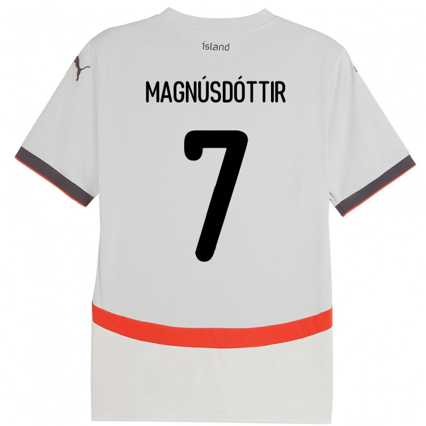 Danxen Damen Island Selma Sól Magnúsdóttir #7 Weiß Auswärtstrikot Trikot 24-26 T-Shirt Schweiz