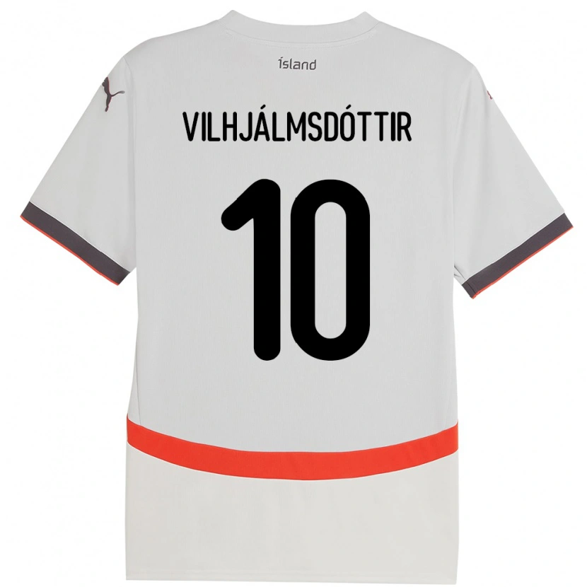 Danxen Damen Island Karólína Lea Vilhjálmsdóttir #10 Weiß Auswärtstrikot Trikot 24-26 T-Shirt Schweiz