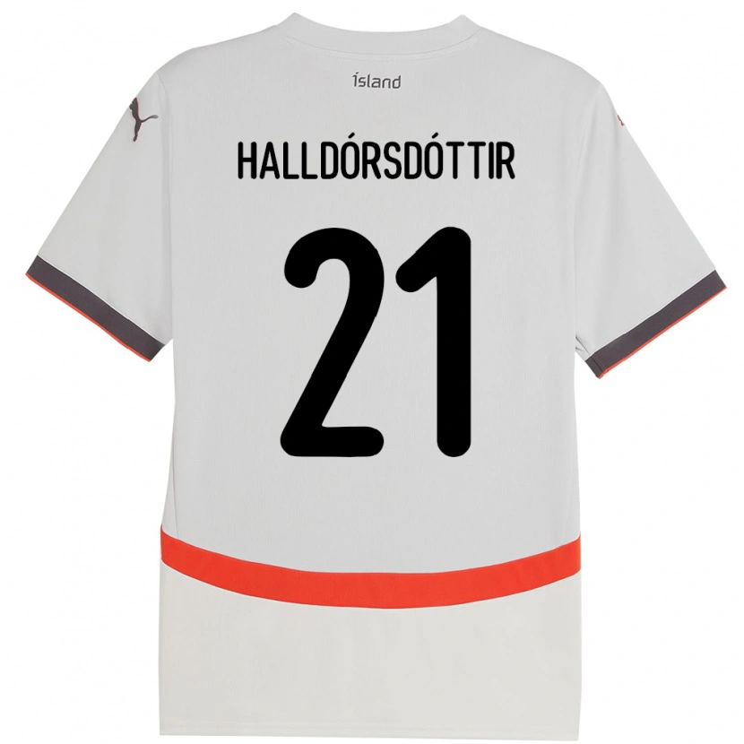 Danxen Damen Island Hafrún Rakel Halldórsdóttir #21 Weiß Auswärtstrikot Trikot 24-26 T-Shirt Schweiz