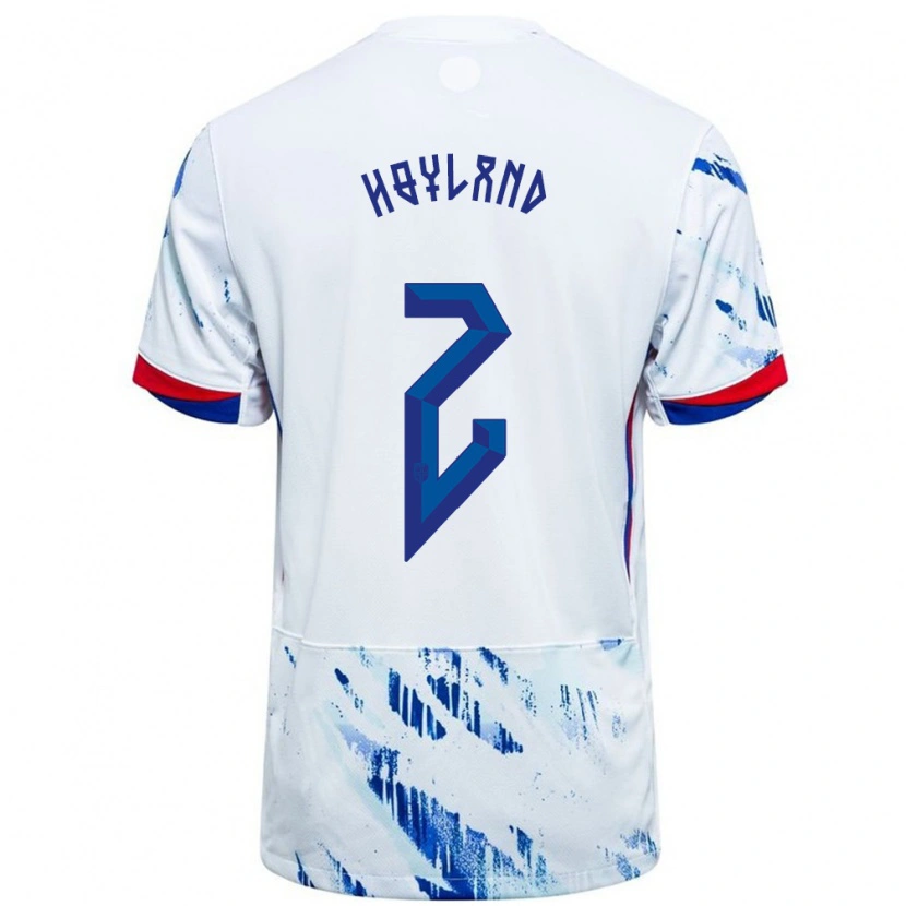 Danxen Damen Norwegen Luca Høyland #2 Weiß Blau Auswärtstrikot Trikot 24-26 T-Shirt Schweiz