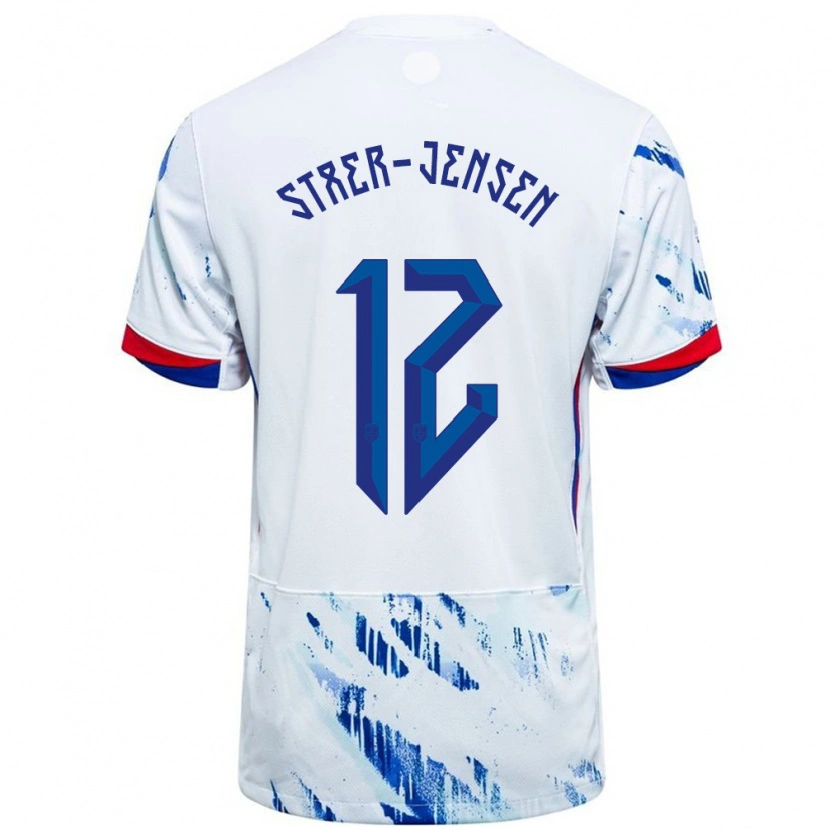 Danxen Damen Norwegen Magnus Stær-Jensen #12 Weiß Blau Auswärtstrikot Trikot 24-26 T-Shirt Schweiz