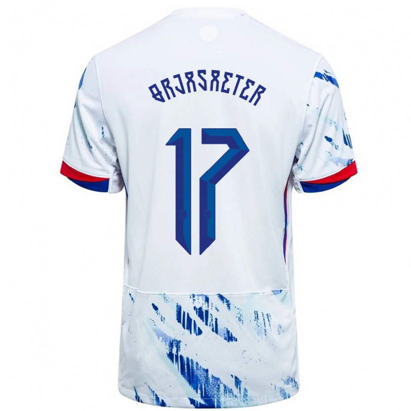 Danxen Damen Norwegen Sondre Ørjasæter #17 Weiß Blau Auswärtstrikot Trikot 24-26 T-Shirt Schweiz
