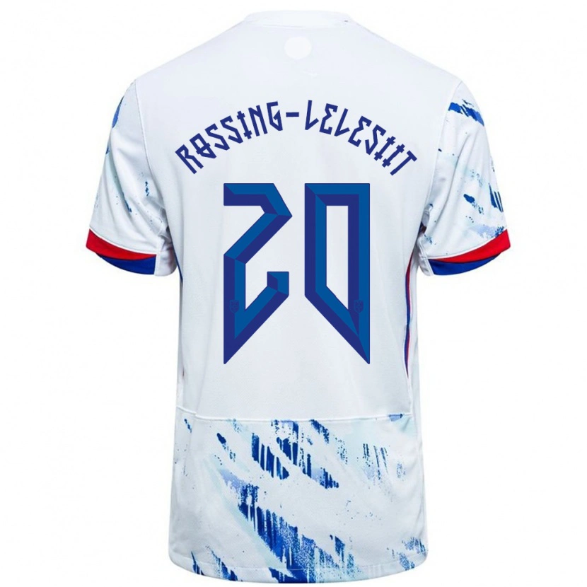 Danxen Damen Norwegen Alexander Røssing-Lelesiit #20 Weiß Blau Auswärtstrikot Trikot 24-26 T-Shirt Schweiz