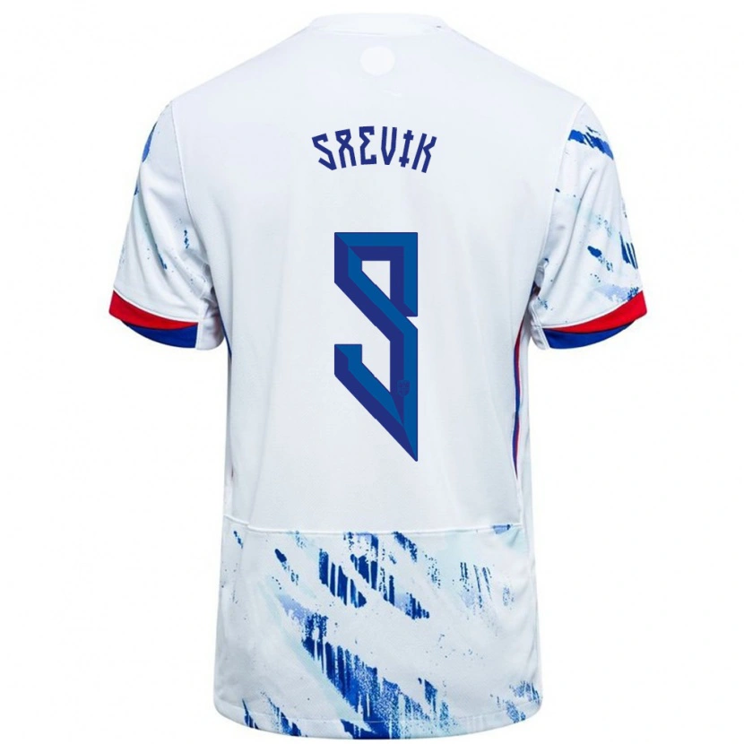 Danxen Damen Norwegen Karina Sævik #9 Weiß Blau Auswärtstrikot Trikot 24-26 T-Shirt Schweiz