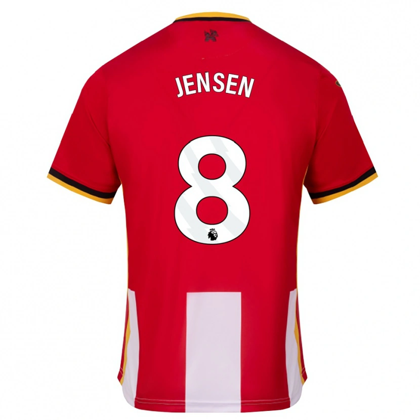 Danxen Damen Mathias Jensen #8 Gelb Schwarz Rot Heimtrikot Trikot 2026/27 T-Shirt Schweiz