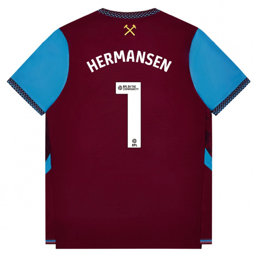 Danxen Damen Mads Hermansen #1 Burgund Kornblumenblau Heimtrikot Trikot 2026/27 T-Shirt Schweiz