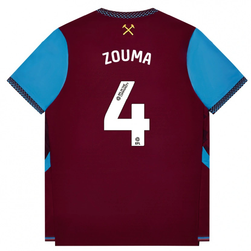 Danxen Damen Kurt Zouma #4 Burgund Kornblumenblau Heimtrikot Trikot 2026/27 T-Shirt Schweiz