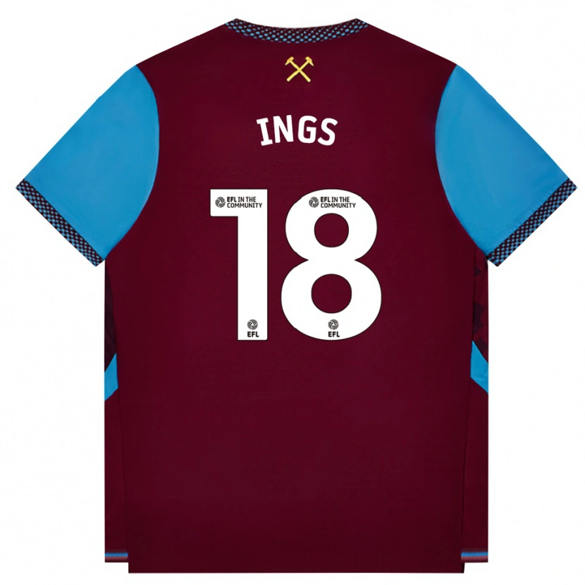 Danxen Damen Danny Ings #18 Burgund Kornblumenblau Heimtrikot Trikot 2026/27 T-Shirt Schweiz