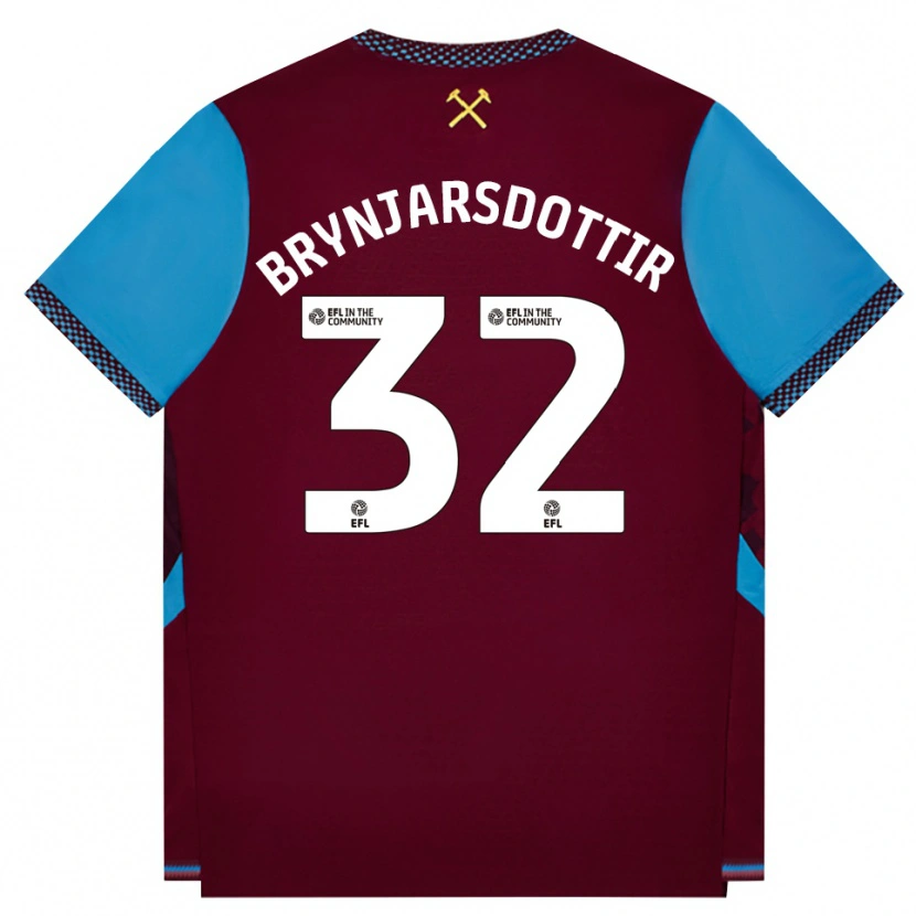 Danxen Damen Dagny Brynjarsdottir #32 Burgund Kornblumenblau Heimtrikot Trikot 2026/27 T-Shirt Schweiz