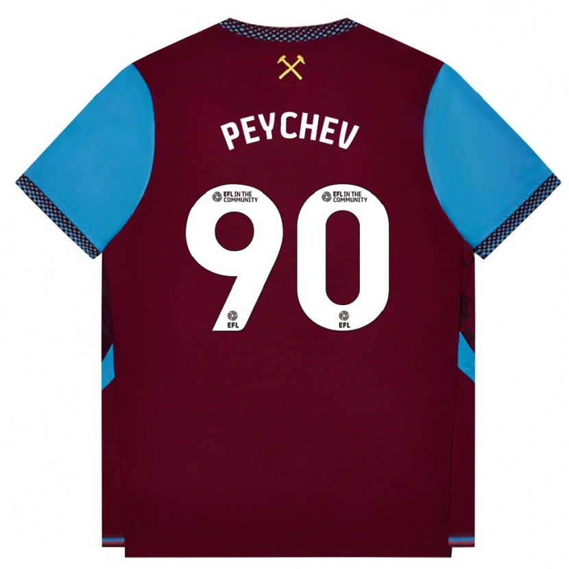 Danxen Damen Martin Peychev #90 Burgund Kornblumenblau Heimtrikot Trikot 2026/27 T-Shirt Schweiz