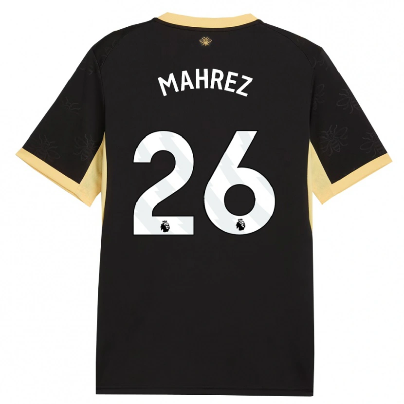 Danxen Damen Riyad Mahrez #26 Schwarz Gelb Auswärtstrikot Trikot 2026/27 T-Shirt Schweiz