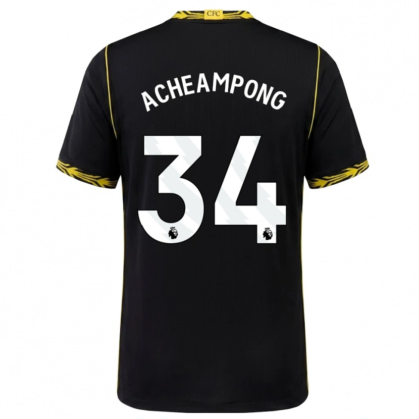 Danxen Damen Josh Acheampong #34 Schwarz Gelb Auswärtstrikot Trikot 2026/27 T-Shirt Schweiz