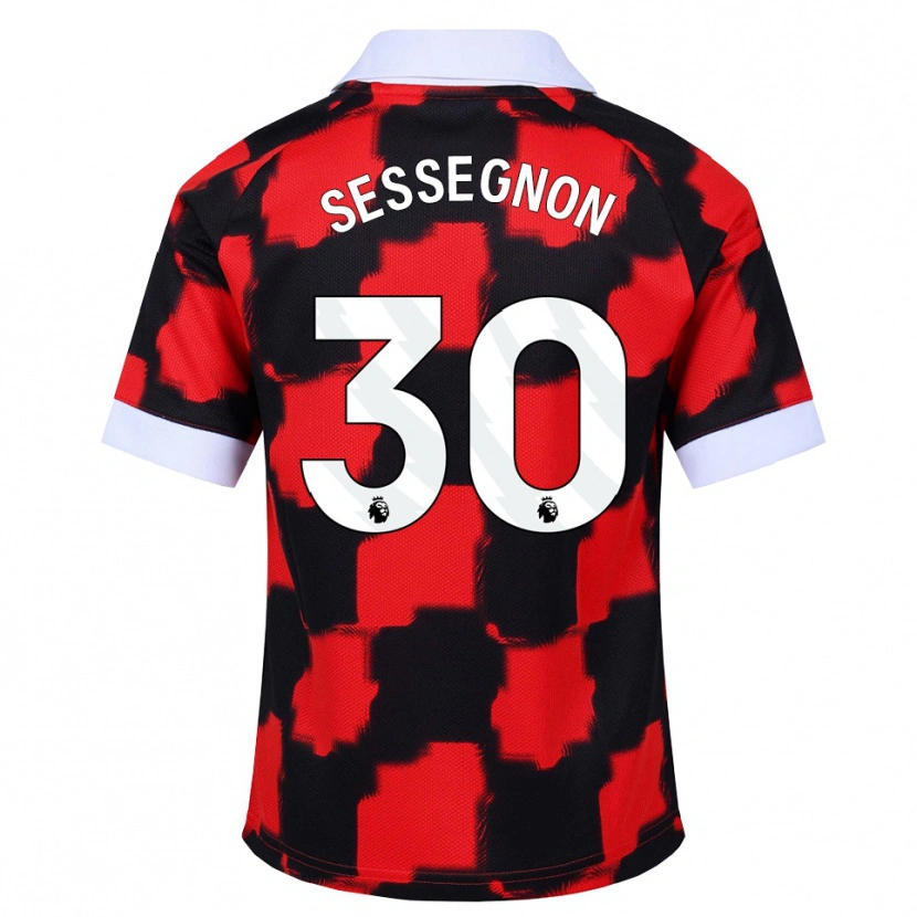 Danxen Damen Ryan Sessegnon #30 Rot Weiß Schwarz Auswärtstrikot Trikot 2026/27 T-Shirt Schweiz