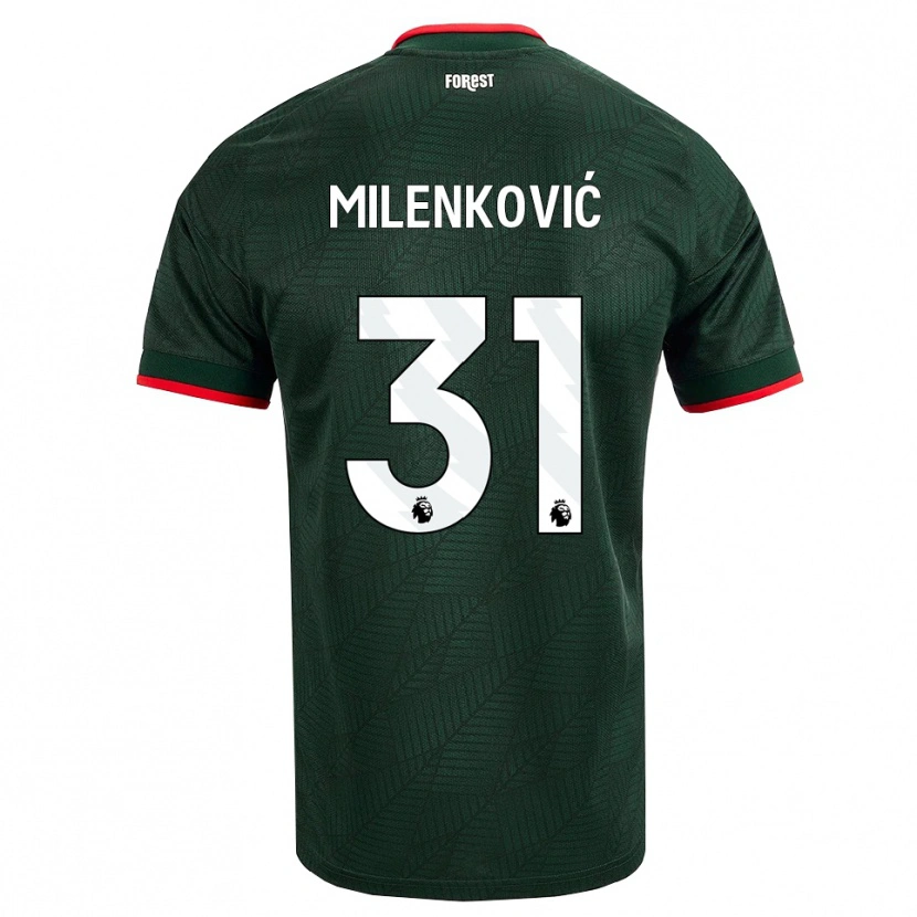 Danxen Damen Nikola Milenković #31 Dunkelgrün Rot Auswärtstrikot Trikot 2026/27 T-Shirt Schweiz