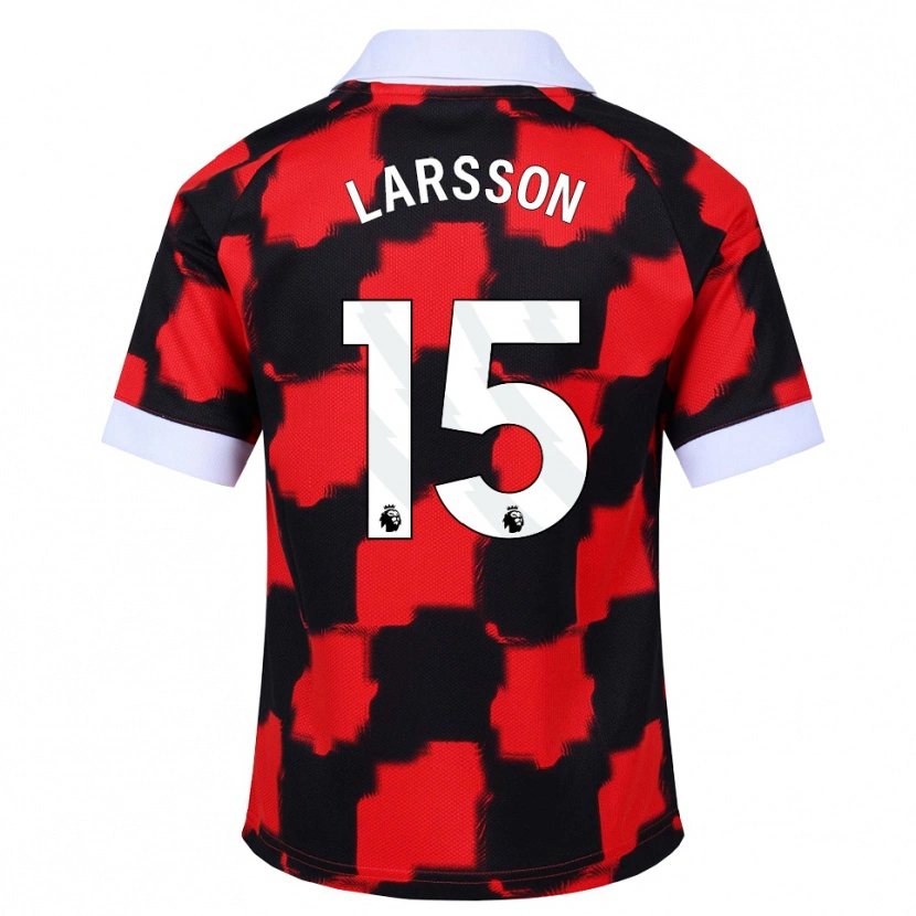 Danxen Damen Hugo Larsson #15 Rot Weiß Schwarz Auswärtstrikot Trikot 2026/27 T-Shirt Schweiz