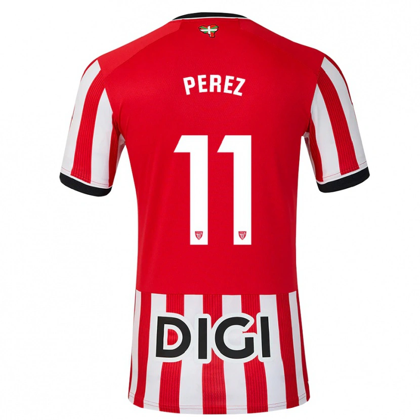 Danxen Kinder Adrián Pérez #11 Rot Schwarz Weiß Heimtrikot Trikot 2026/27 T-Shirt Schweiz
