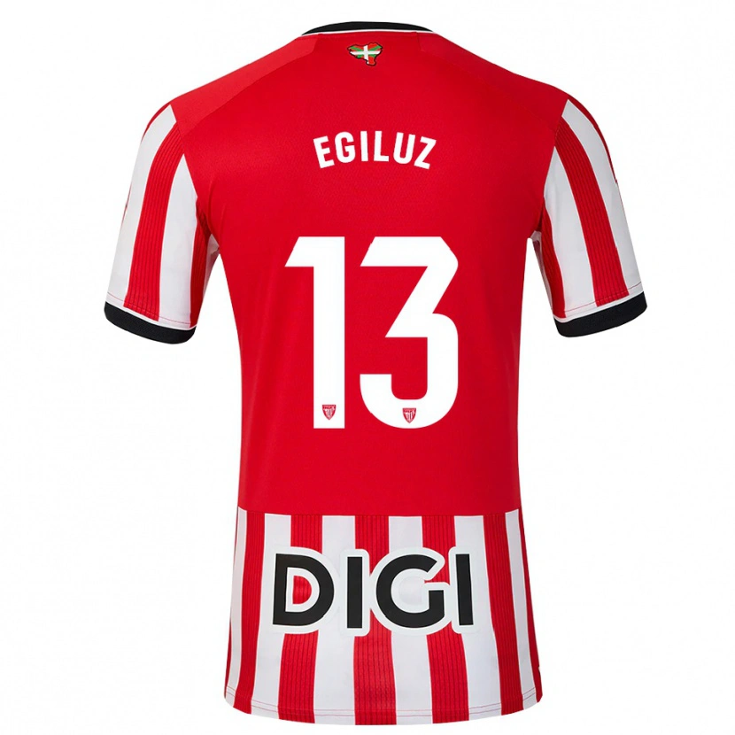 Danxen Kinder Unai Egiluz #13 Rot Schwarz Weiß Heimtrikot Trikot 2026/27 T-Shirt Schweiz
