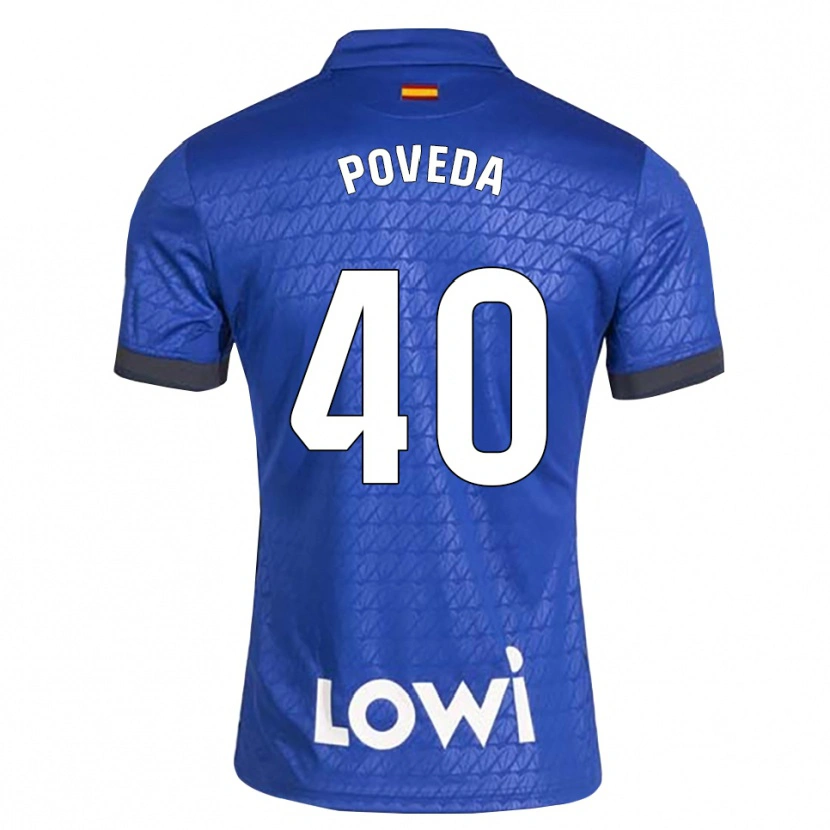 Danxen Kinder Pedro Poveda #40 Blau Weiß Schwarz Heimtrikot Trikot 2026/27 T-Shirt Schweiz