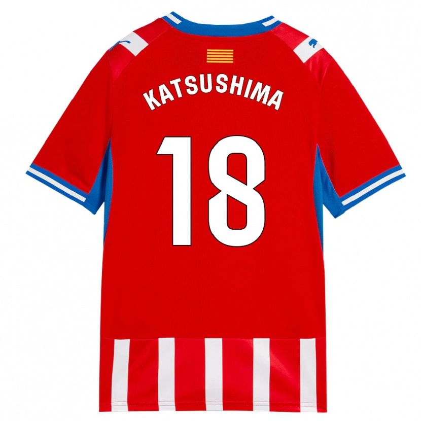 Danxen Kinder Shinnosuke Katsushima #18 Rot Weiß Himmelblau Heimtrikot Trikot 2026/27 T-Shirt Schweiz