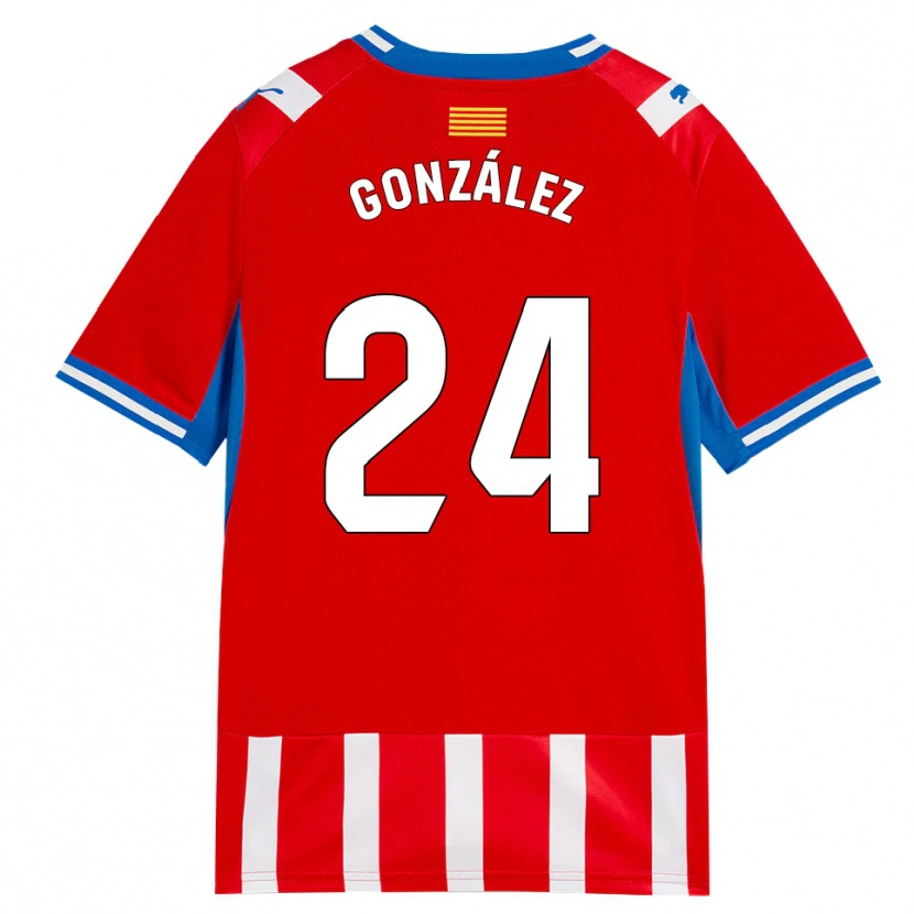 Danxen Kinder Izan González #24 Rot Weiß Himmelblau Heimtrikot Trikot 2026/27 T-Shirt Schweiz