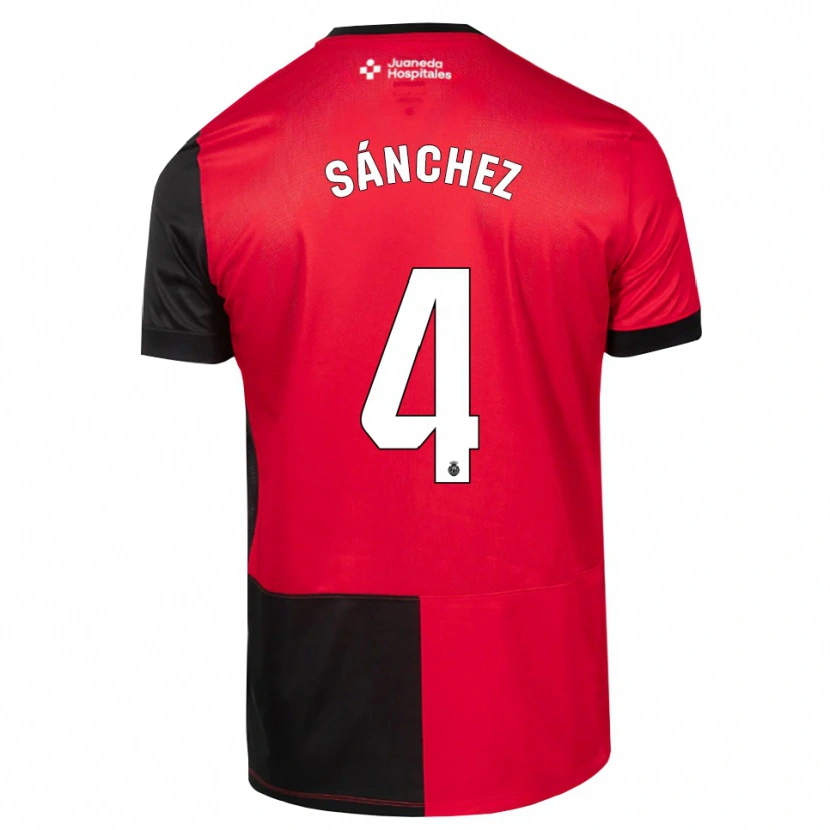 Danxen Kinder Leo Sánchez #4 Schwarz Rot Weiß Heimtrikot Trikot 2026/27 T-Shirt Schweiz