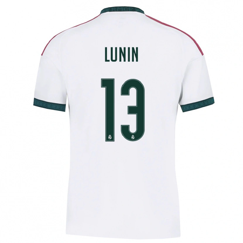 Danxen Kinder Andriy Lunin #13 Dunkelgrün Weiß Rot Heimtrikot Trikot 2026/27 T-Shirt Schweiz