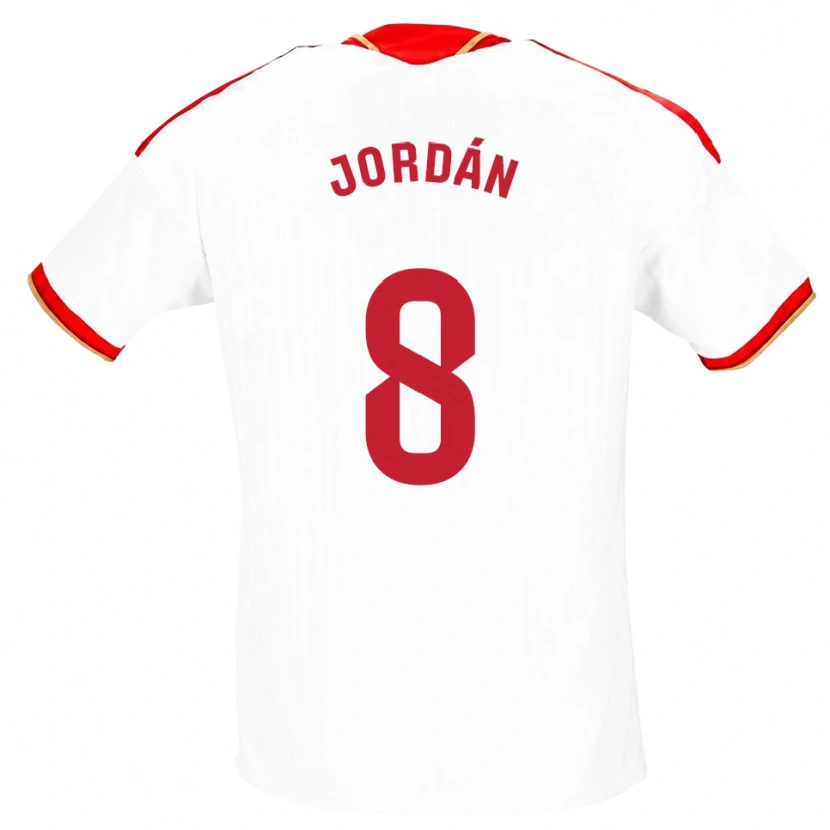 Danxen Kinder Joan Jordán #8 Weiß Rot Heimtrikot Trikot 2026/27 T-Shirt Schweiz